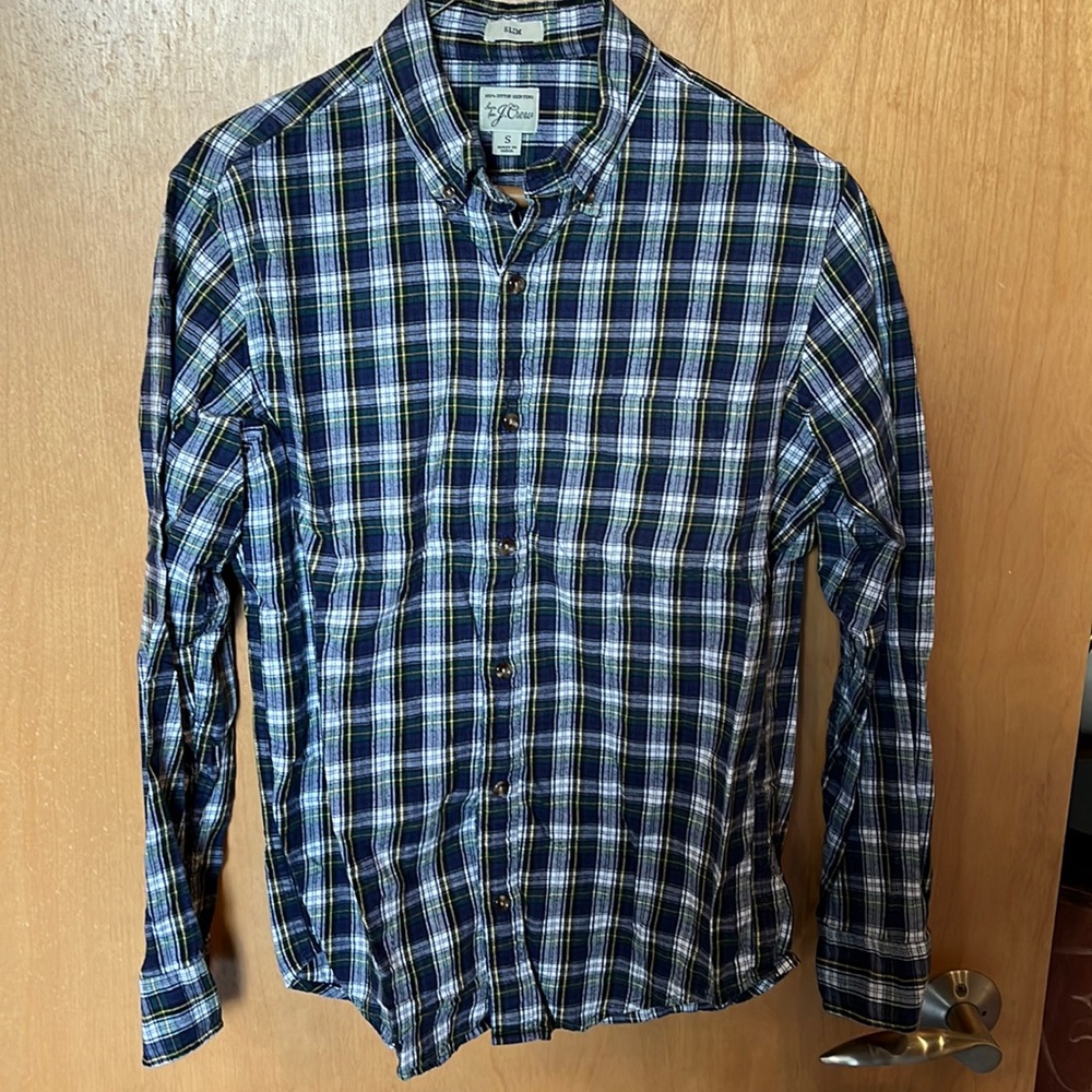 J. Crew plaid, twill shirt